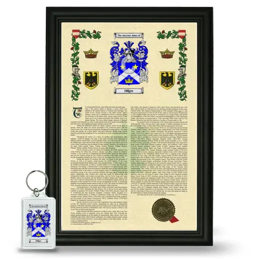 Dilger Framed Armorial History and Keychain - Black