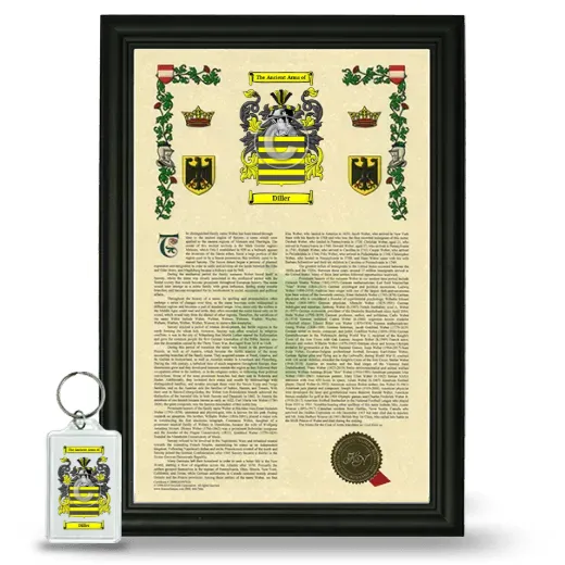 Diller Framed Armorial History and Keychain - Black