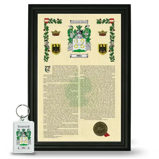 Dillier Framed Armorial History and Keychain - Black