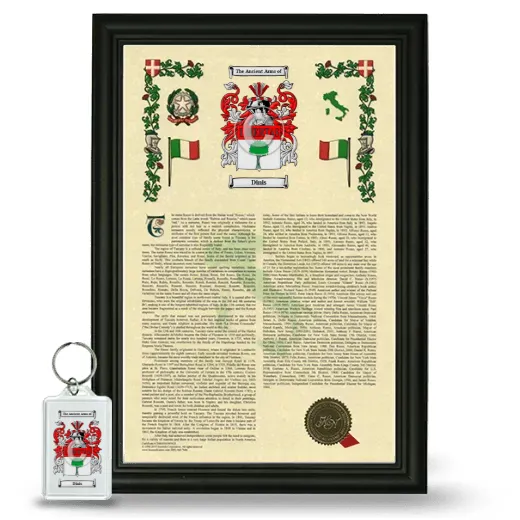 Dinis Framed Armorial History and Keychain - Black