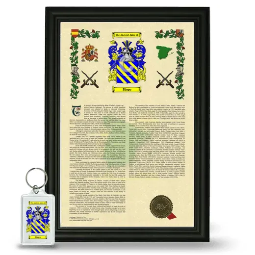 Diogo Framed Armorial History and Keychain - Black