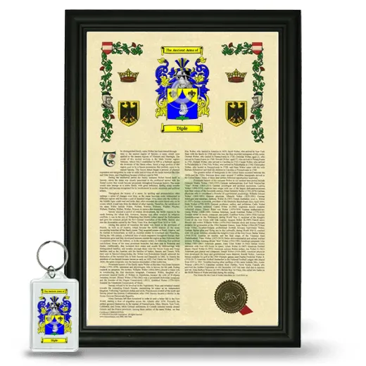 Diple Framed Armorial History and Keychain - Black