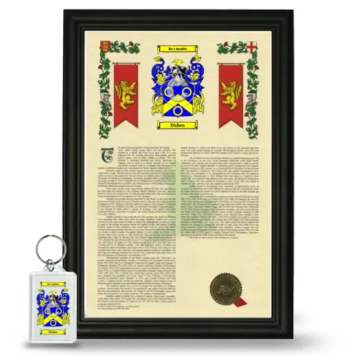 Dishen Framed Armorial History and Keychain - Black