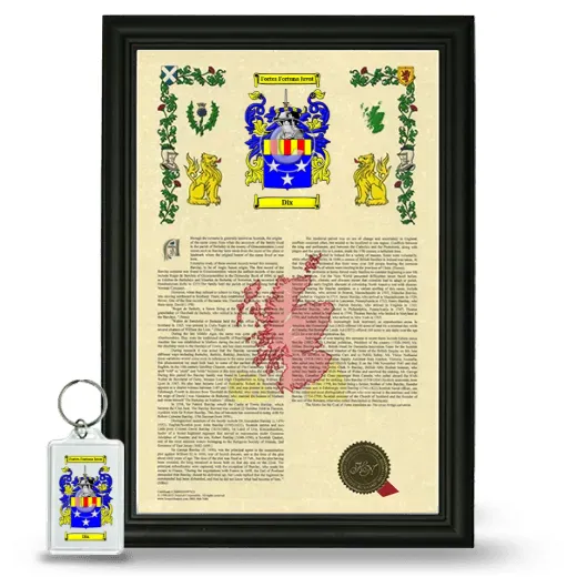 Dix Framed Armorial History and Keychain - Black