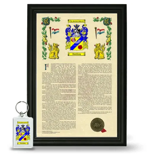 Doesburg Framed Armorial History and Keychain - Black