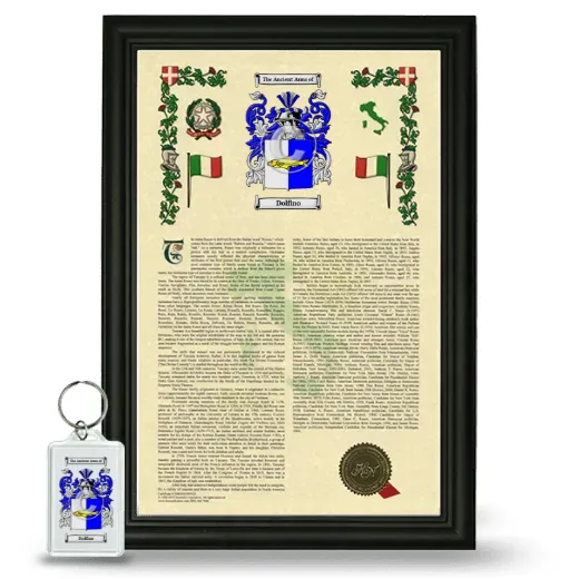 Dolfino Framed Armorial History and Keychain - Black