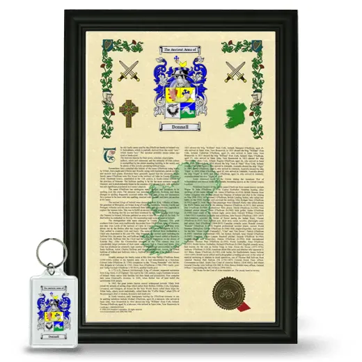 Donnall Framed Armorial History and Keychain - Black