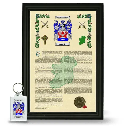Donnellys Framed Armorial History and Keychain - Black