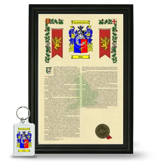 Door Framed Armorial History and Keychain - Black