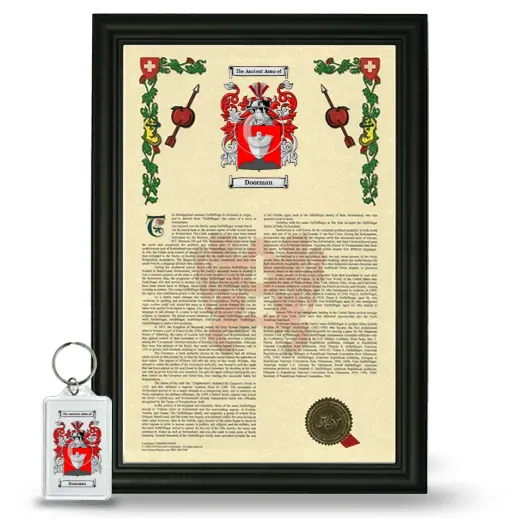 Doorman Framed Armorial History and Keychain - Black