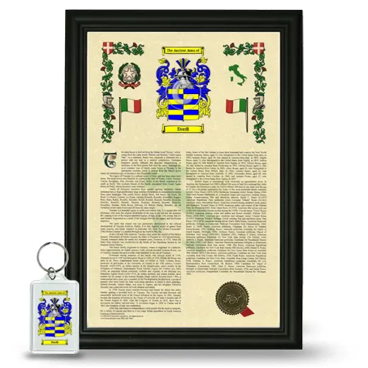 Dordi Framed Armorial History and Keychain - Black