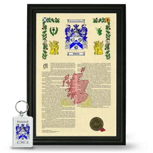 Doreen Framed Armorial History and Keychain - Black
