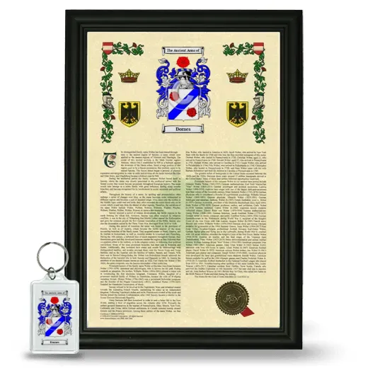 Dornes Framed Armorial History and Keychain - Black