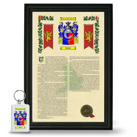 Dorrey Framed Armorial History and Keychain - Black