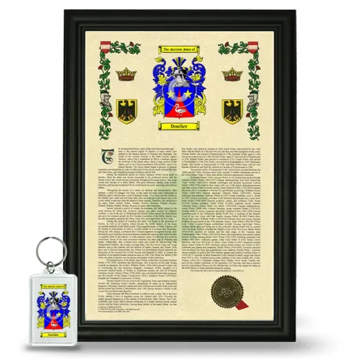 Doscher Framed Armorial History and Keychain - Black