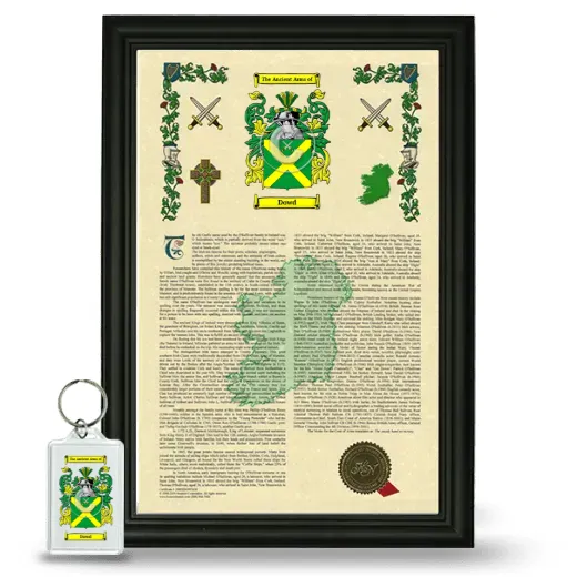 Dowd Framed Armorial History and Keychain - Black