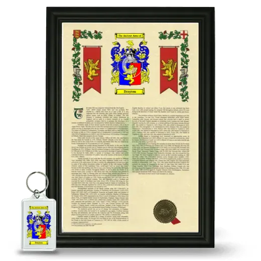 Drayton Framed Armorial History and Keychain - Black