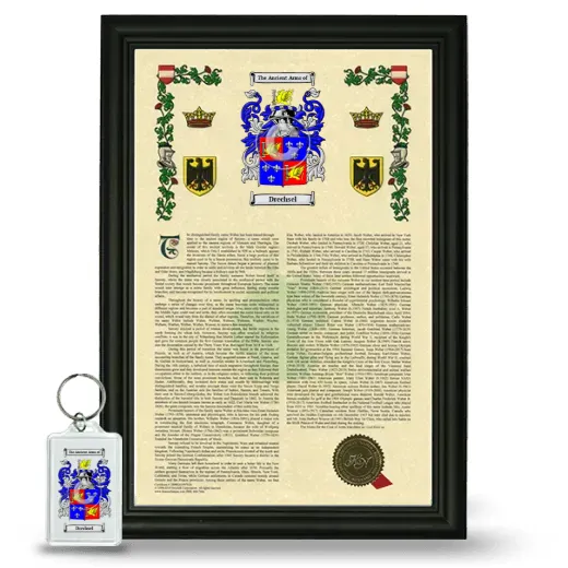 Drechsel Framed Armorial History and Keychain - Black