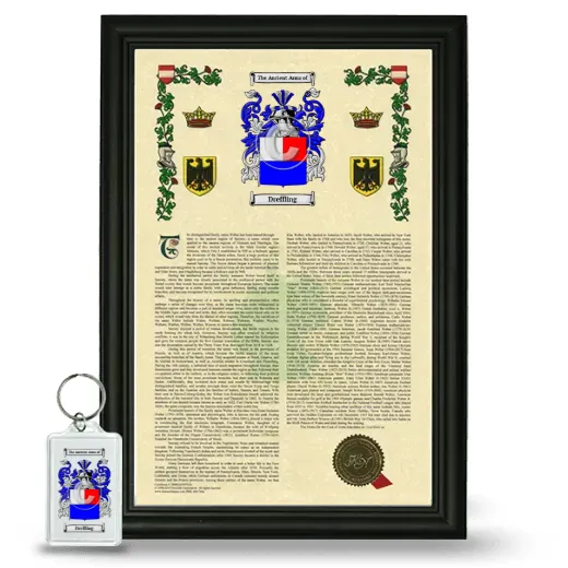 Dreffling Framed Armorial History and Keychain - Black