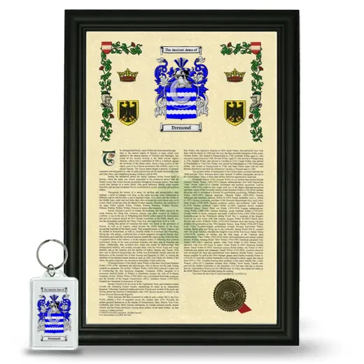 Dremond Framed Armorial History and Keychain - Black