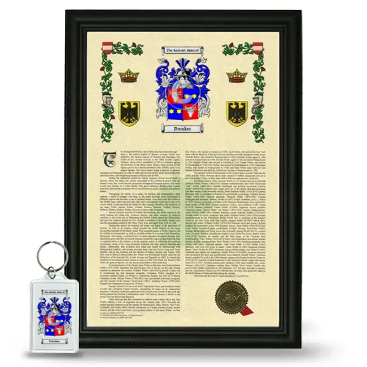 Drenker Framed Armorial History and Keychain - Black