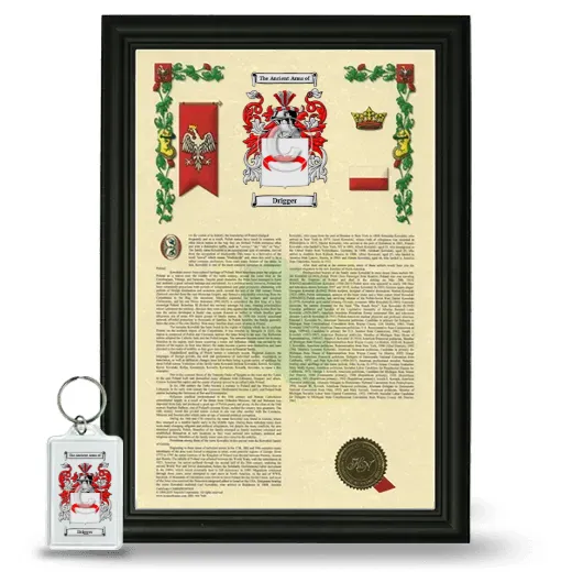 Drigger Framed Armorial History and Keychain - Black