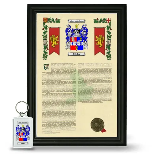 Drinker Framed Armorial History and Keychain - Black