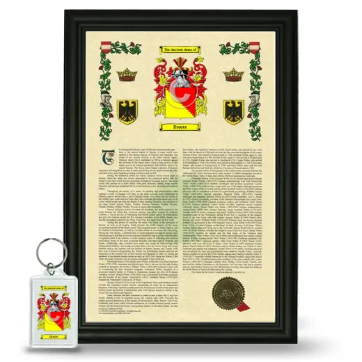 Droste Framed Armorial History and Keychain - Black