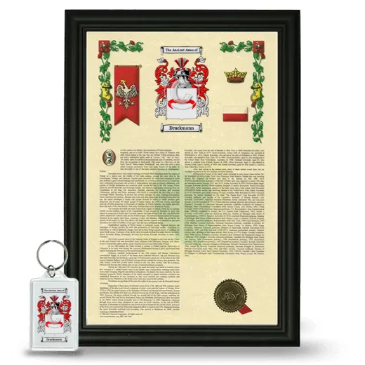 Druckmann Framed Armorial History and Keychain - Black