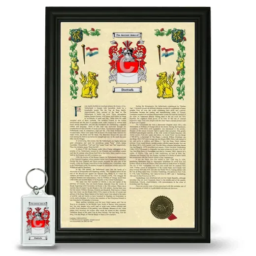 Duetsch Framed Armorial History and Keychain - Black