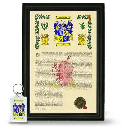 Dugall Framed Armorial History and Keychain - Black
