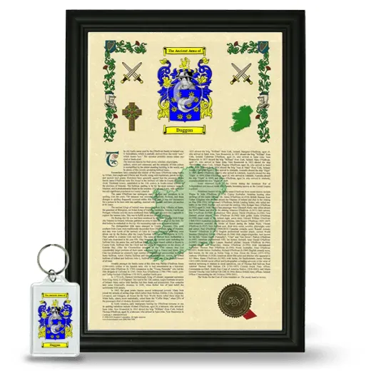Duggon Framed Armorial History and Keychain - Black