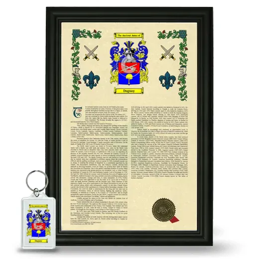 Duguay Framed Armorial History and Keychain - Black