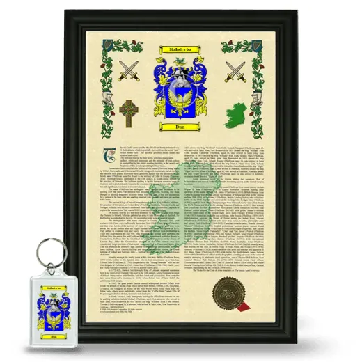 Dun Framed Armorial History and Keychain - Black