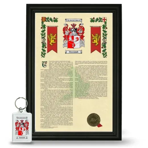 Duncoomb Framed Armorial History and Keychain - Black