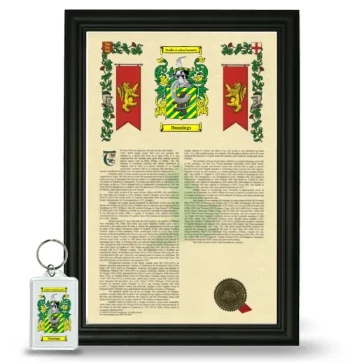 Dunnings Framed Armorial History and Keychain - Black