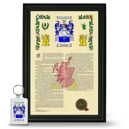 Dunwoody Framed Armorial History and Keychain - Black