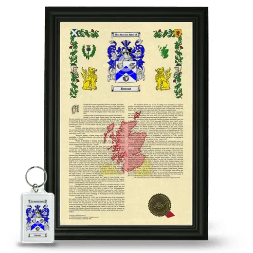 Durant Framed Armorial History and Keychain - Black