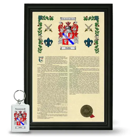 Durfey Framed Armorial History and Keychain - Black
