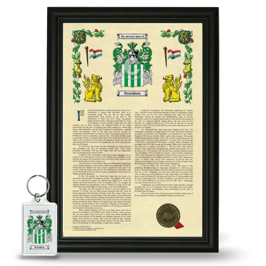 Dusenbury Framed Armorial History and Keychain - Black