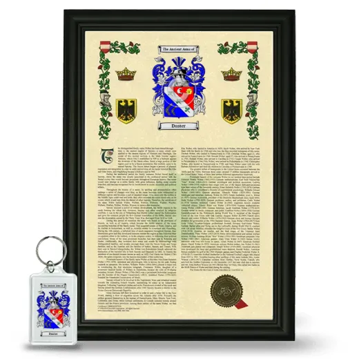 Duster Framed Armorial History and Keychain - Black