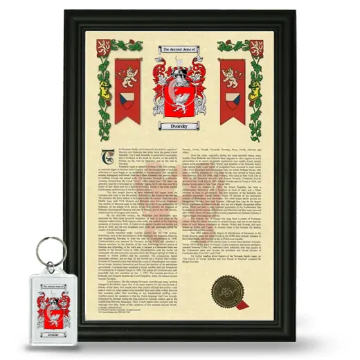 Dvorsky Framed Armorial History and Keychain - Black