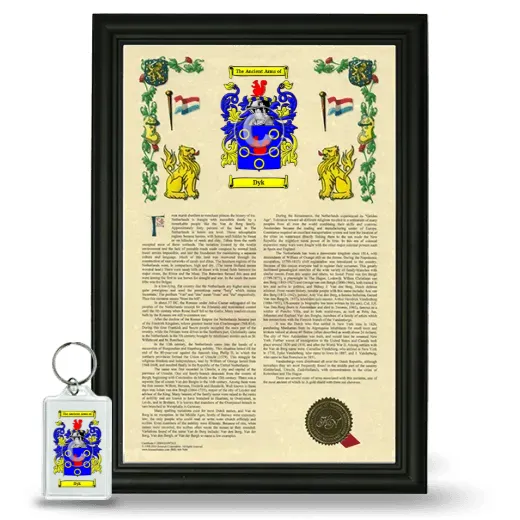 Dyk Framed Armorial History and Keychain - Black