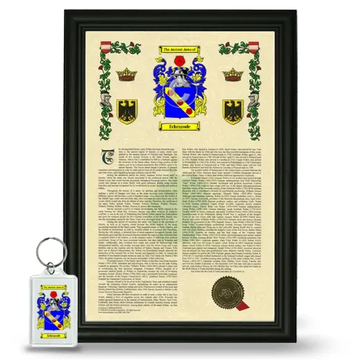 Eckenrode Framed Armorial History and Keychain - Black