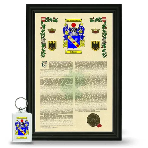 Eckman Framed Armorial History and Keychain - Black