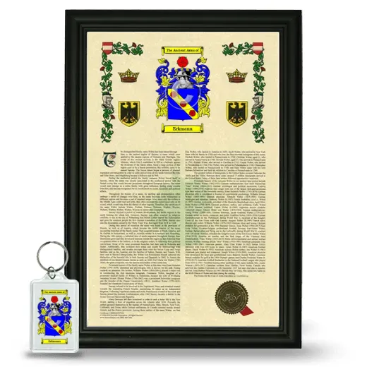 Eckmann Framed Armorial History and Keychain - Black