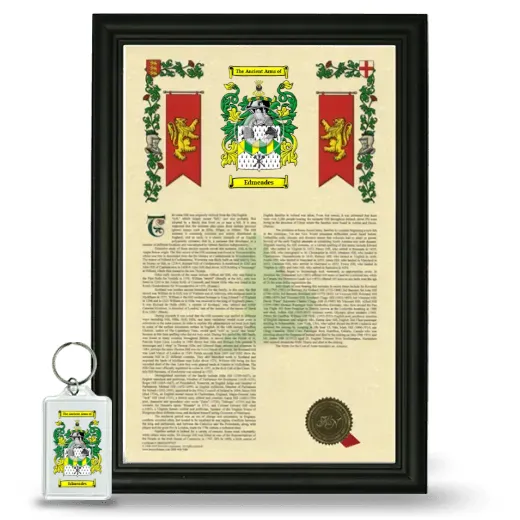 Edmeades Framed Armorial History and Keychain - Black