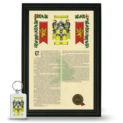 Elías Framed Armorial History and Keychain - Black