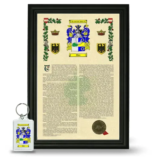 Elias Framed Armorial History and Keychain - Black