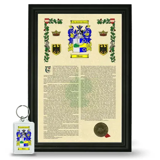 Elisser Framed Armorial History and Keychain - Black